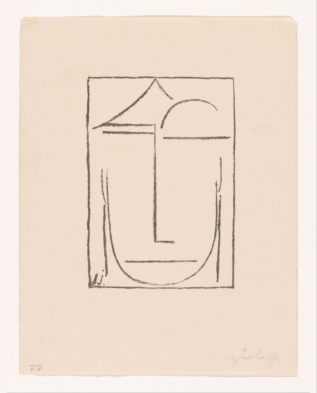 Sans titre (Kopf) (Tête) - Alexei Jawlensky (signed by artist)