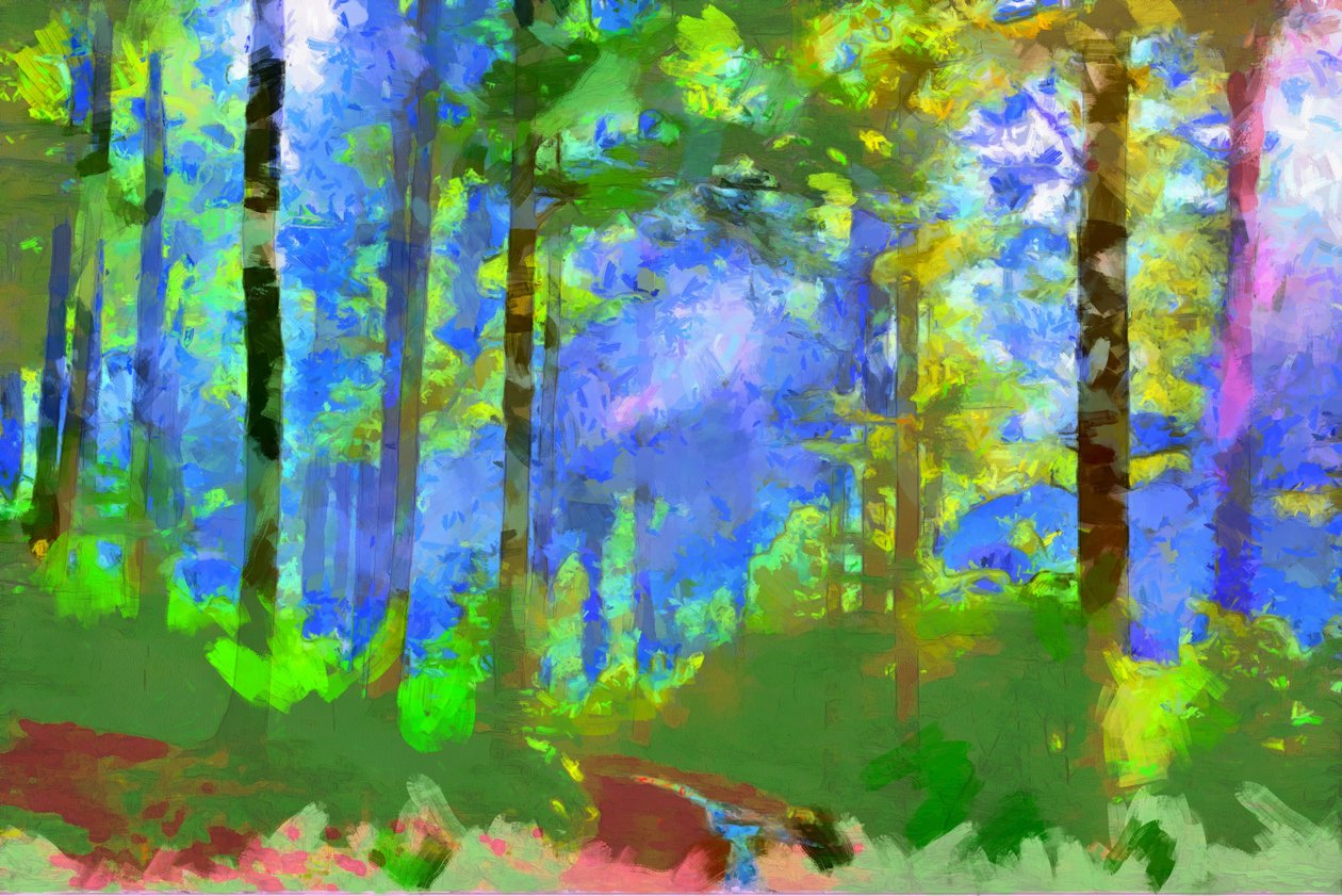Chemin dans la forêt,2020,(mixed media) - Alexei Makhov