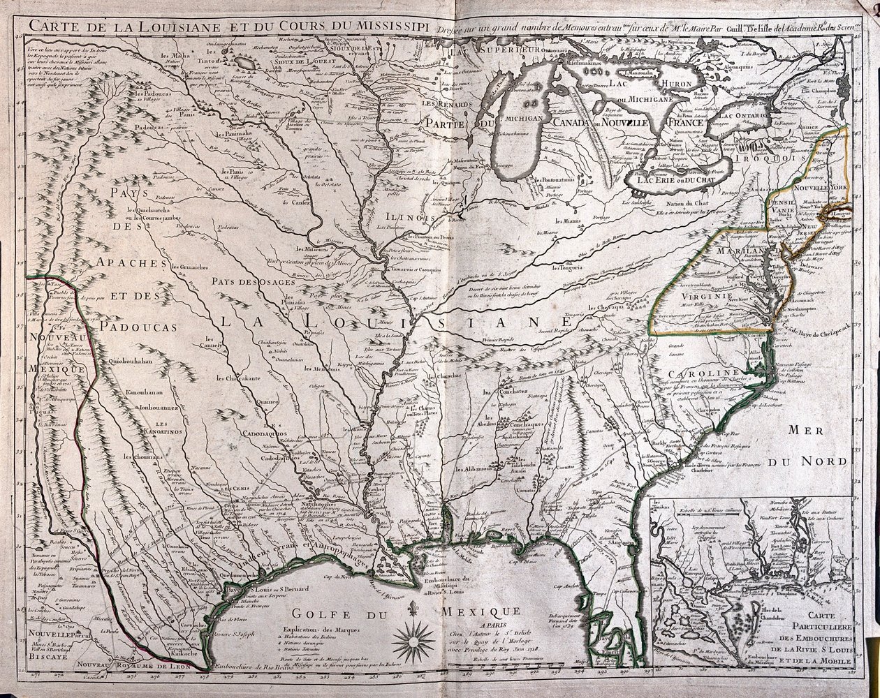 Luisiana et rivière Missisippi - par A - Alexis Hubert Jaillot