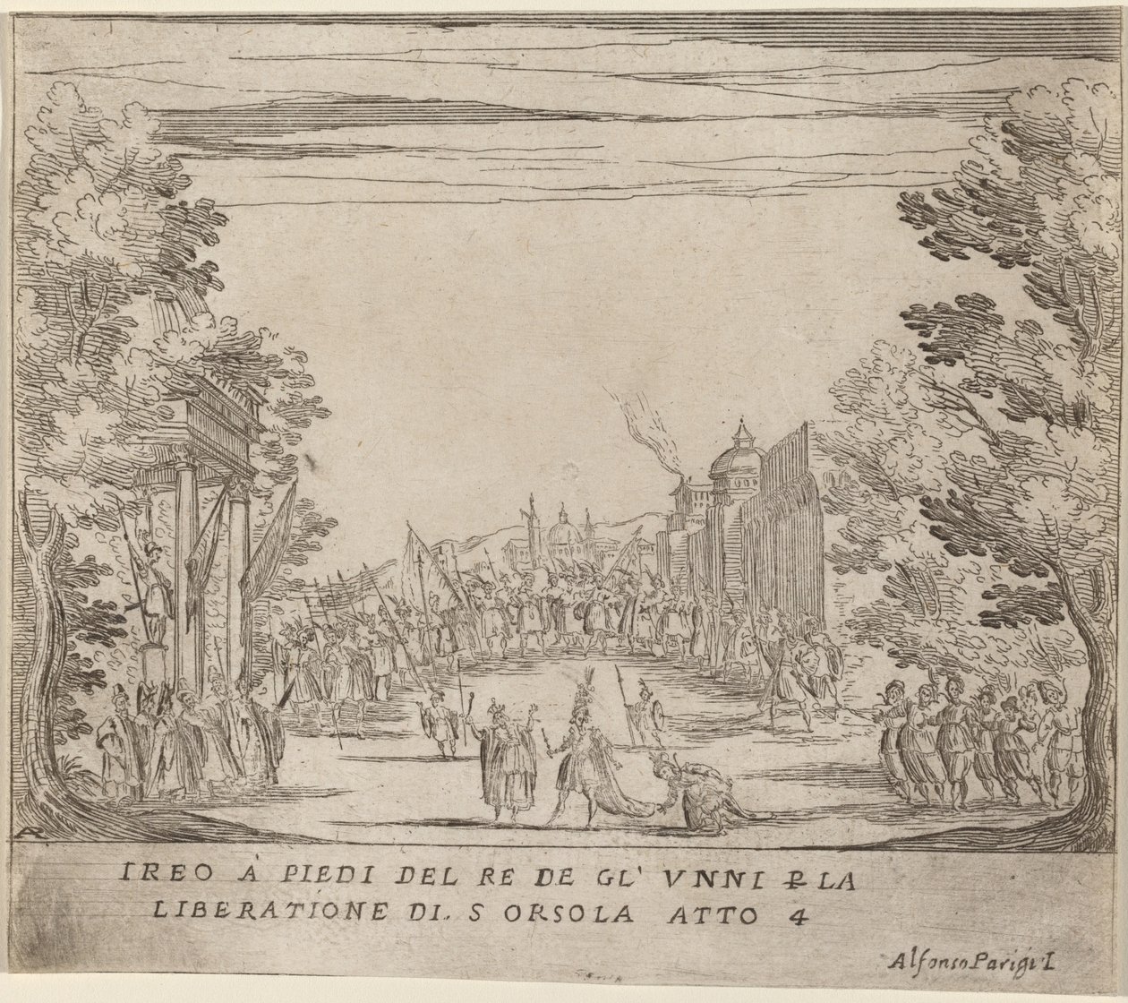 Jereo devant le roi des Huns pour la libération de Sainte Ursule - Alfonso Parigi II