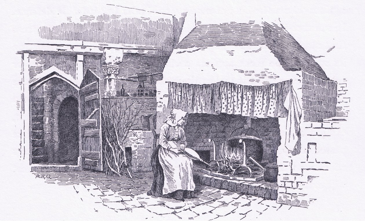 La cuisine, Old Sow, Kent, de The Cottages and the Village Life of Rural England publié par Dent & Sons Limited, 1912 - Alfred Robert Quinton