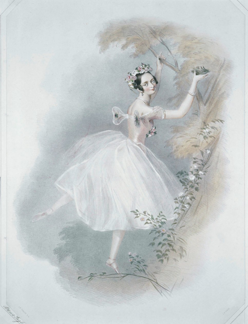 Marie Taglioni, la plus célèbre des ballerines ... (impression couleur) - Alfred Edward Chalon
