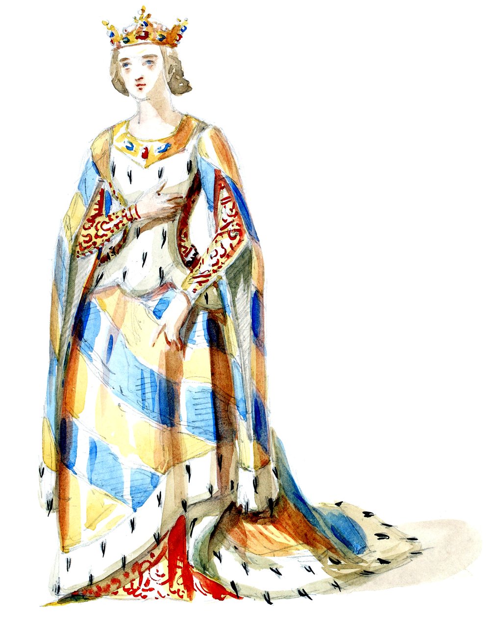 Halévy - La magicienne - maquettes de costumes par Alfred Albert - 05. Mme Gueymard, 2e costume (retouched) - Alfred Albert