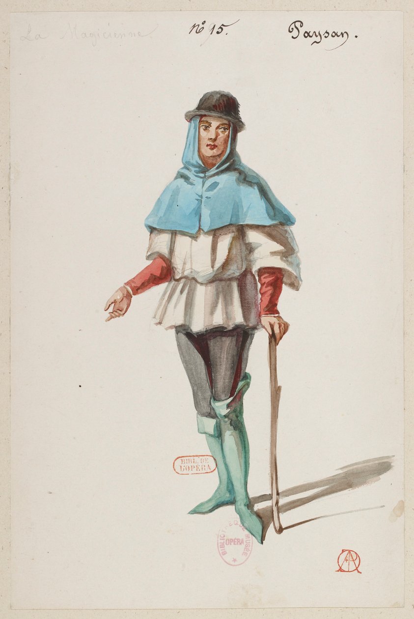Halévy - La magicienne - maquettes de costumes par Alfred Albert - 15. Paysan - Alfred Albert