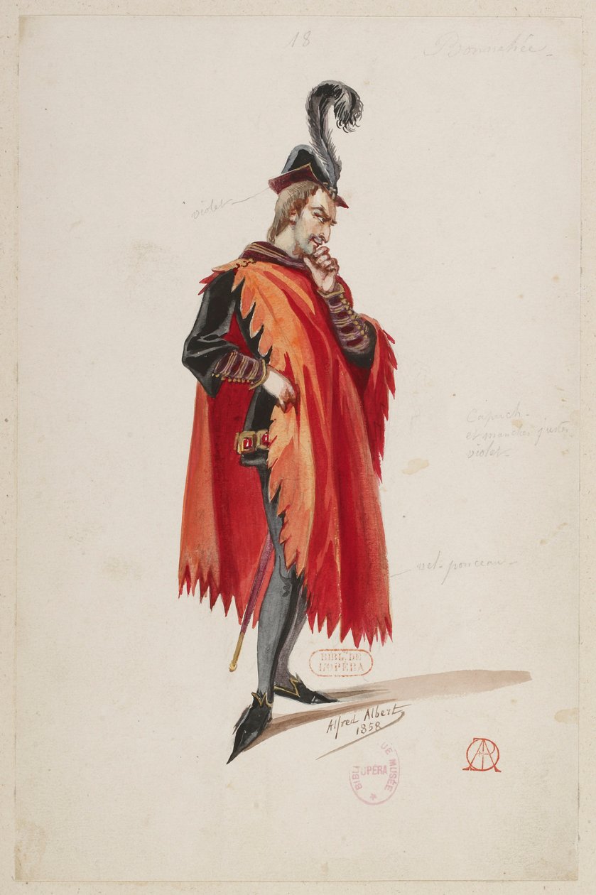 Halévy - La magicienne - maquettes de costumes par Alfred Albert - 18. (Stello de Nici), M. Bonnehée - Alfred Albert