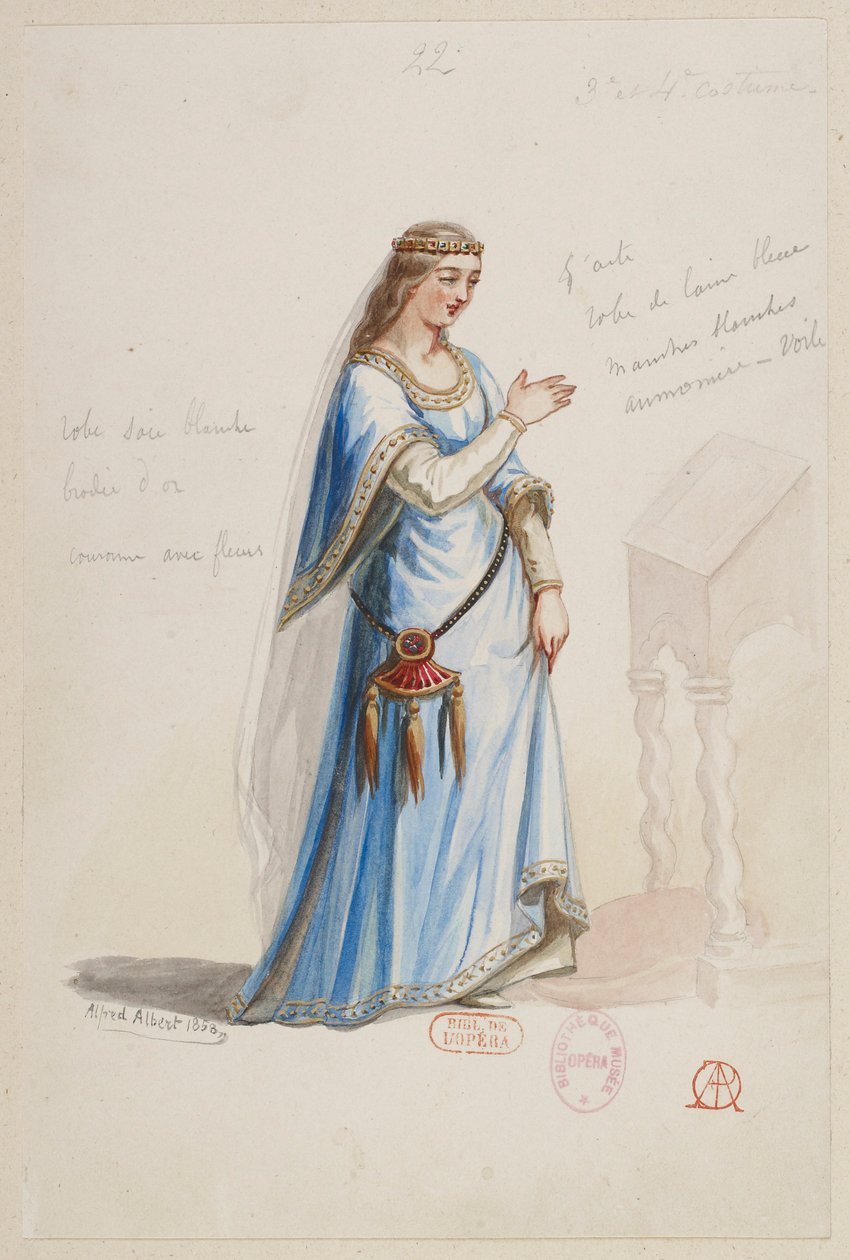 Halévy - La magicienne - maquettes de costumes par Alfred Albert - 22. (Mélusine ) - Alfred Albert