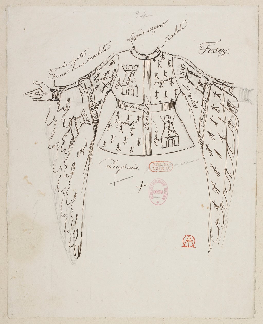 Halévy - La magicienne - maquettes de costumes par Alfred Albert - 34. MM. Fosez, Dupuis, Ponceau - Alfred Albert