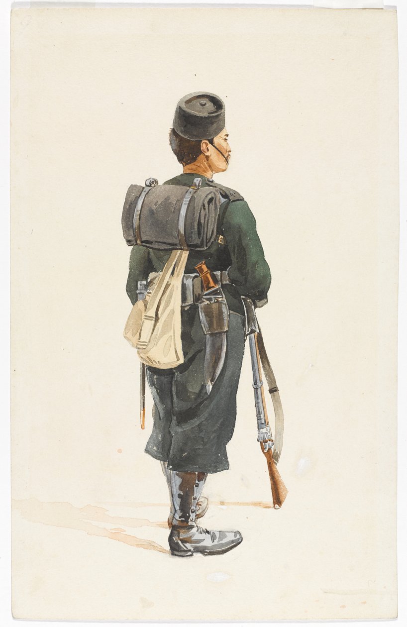 Fusilier du 4e régiment de Gurkha en ordre de marche, 1890 - Alfred Crowdy Lovett