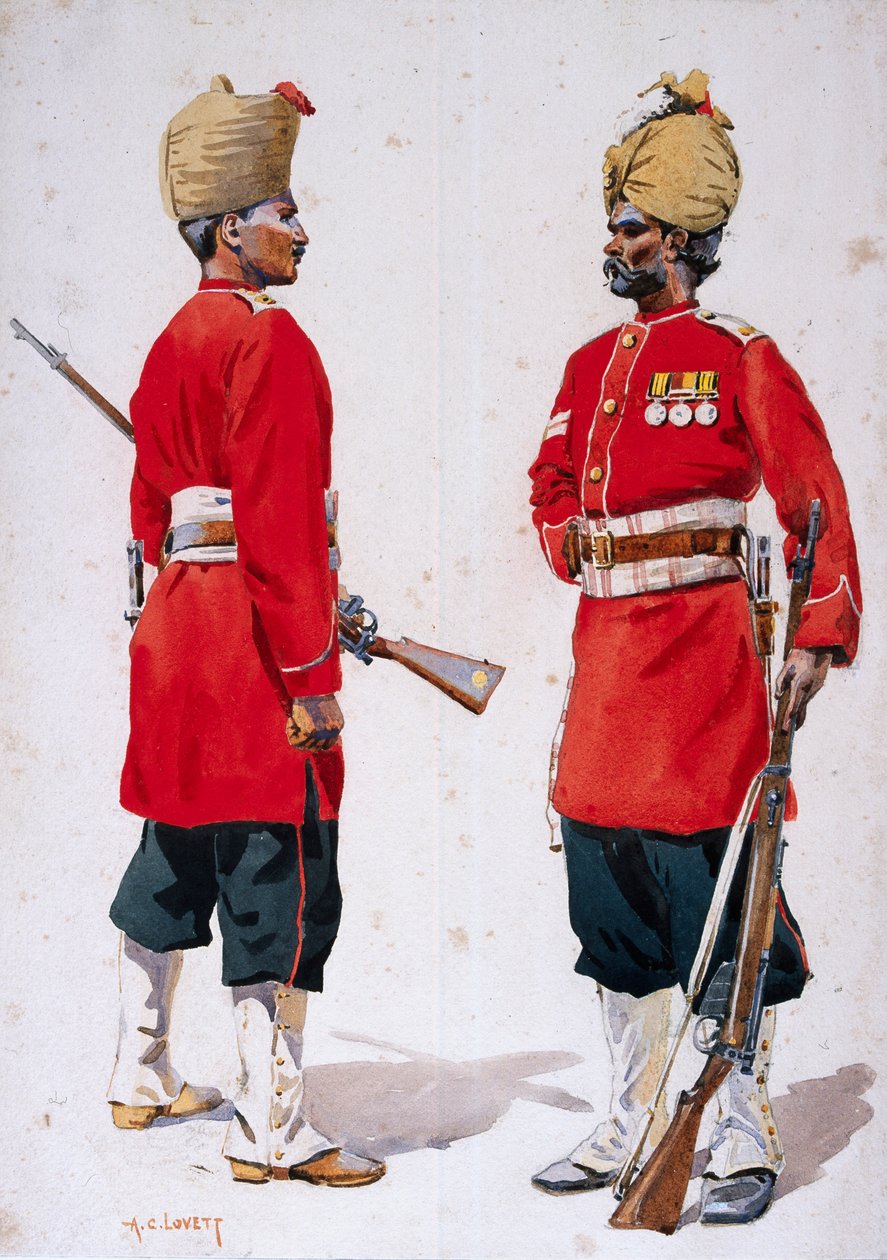 Soldats des 102e et 101e grenadiers du roi Edward, illustration de 