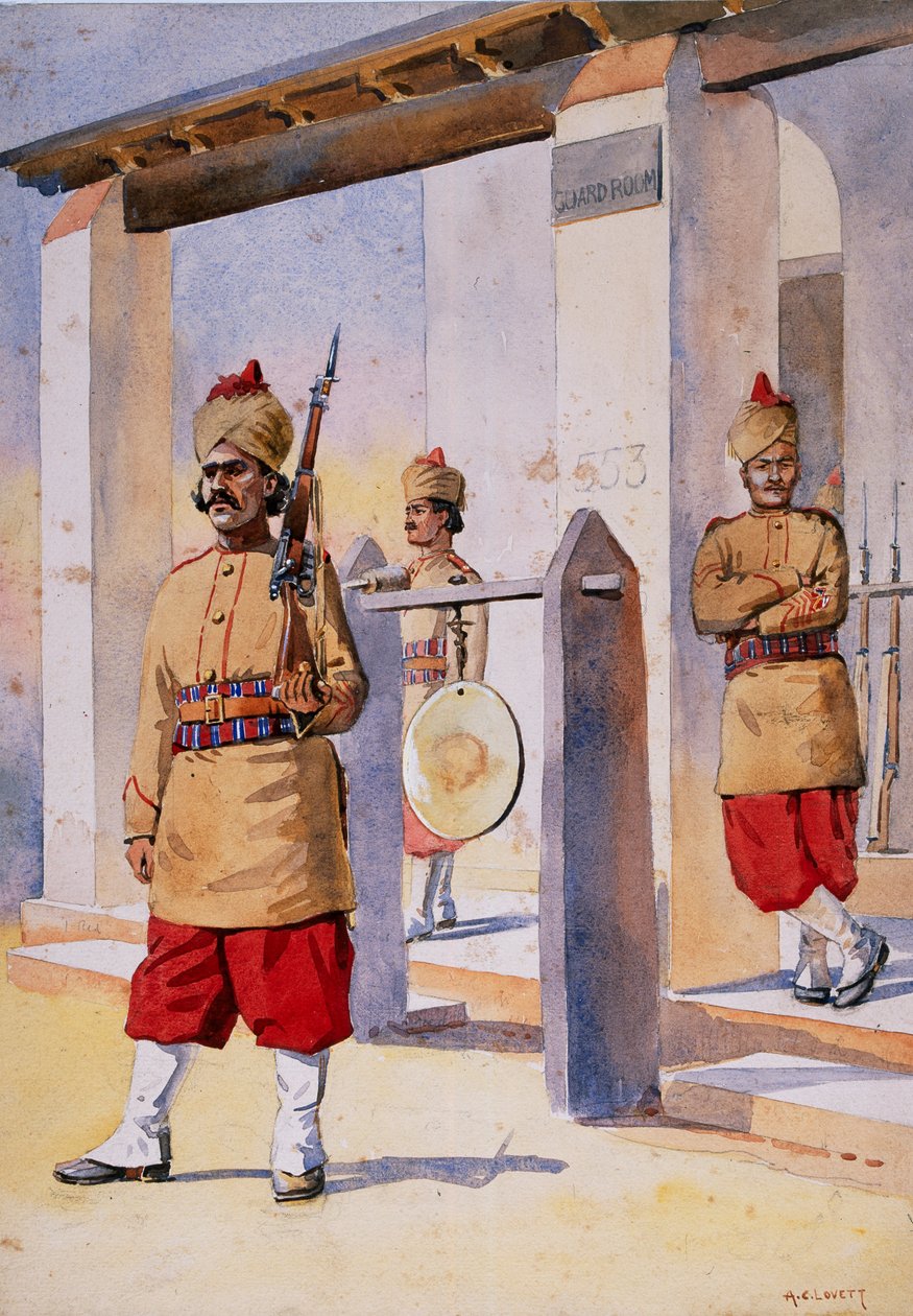 Soldats du 124e régiment de Baloutchistan de la duchesse de Connaught, illustration pour 