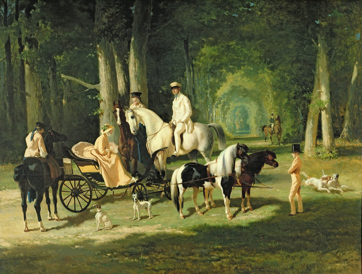 M. et Mme A Mosselman et leurs deux filles - Alfred Dedreux