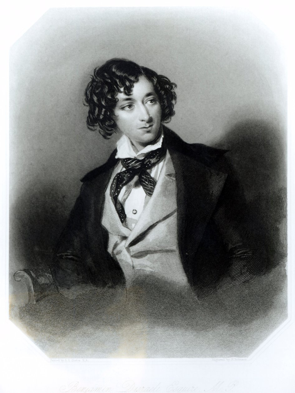 Portrait de Benjamin Disraeli Esquire (1804-81) M.P., gravé par H. Robinson, c.1840 - Alfred Edward Chalon