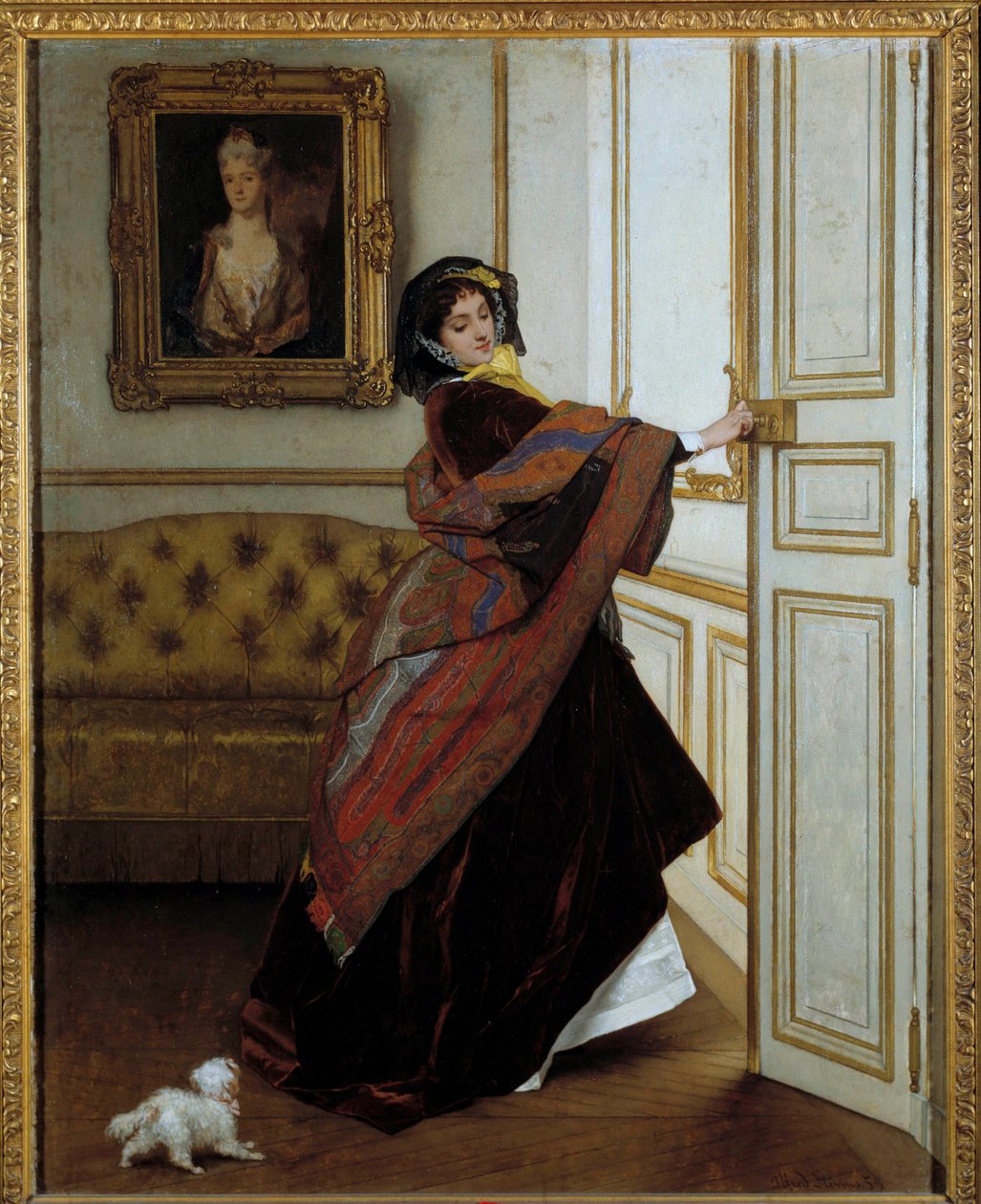 La Dame au petit chien - Alfred Emile Stevens