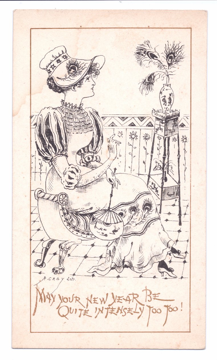 Carte de Nouvel An victorienne d