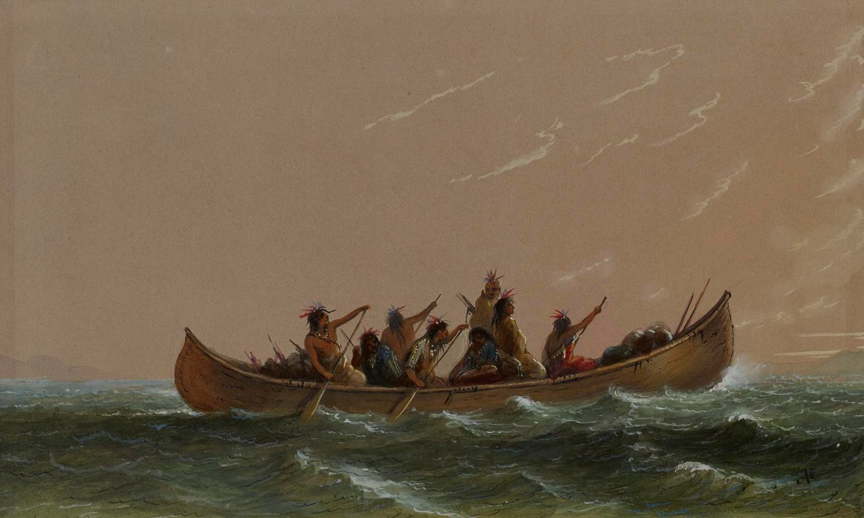 Canoë indien - Alfred Jacob Miller