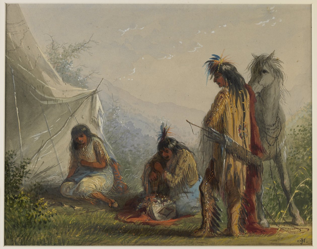 Cour amérindienne - Alfred Jacob Miller