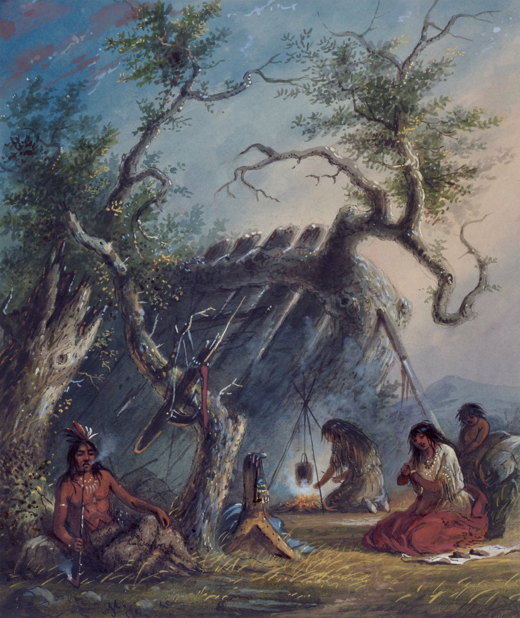 Loge indienne - Alfred Jacob Miller