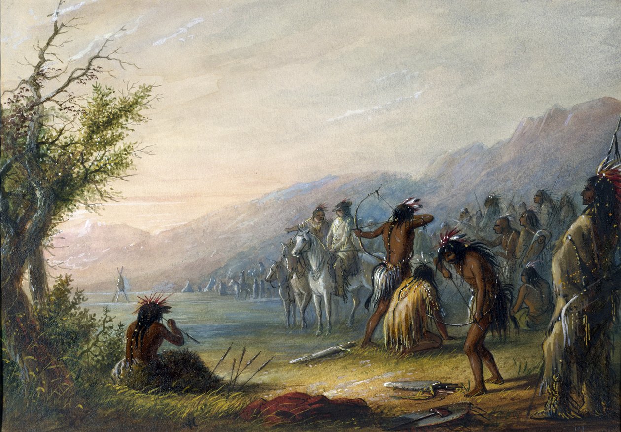 Des Indiens testent leurs arcs - Alfred Jacob Miller