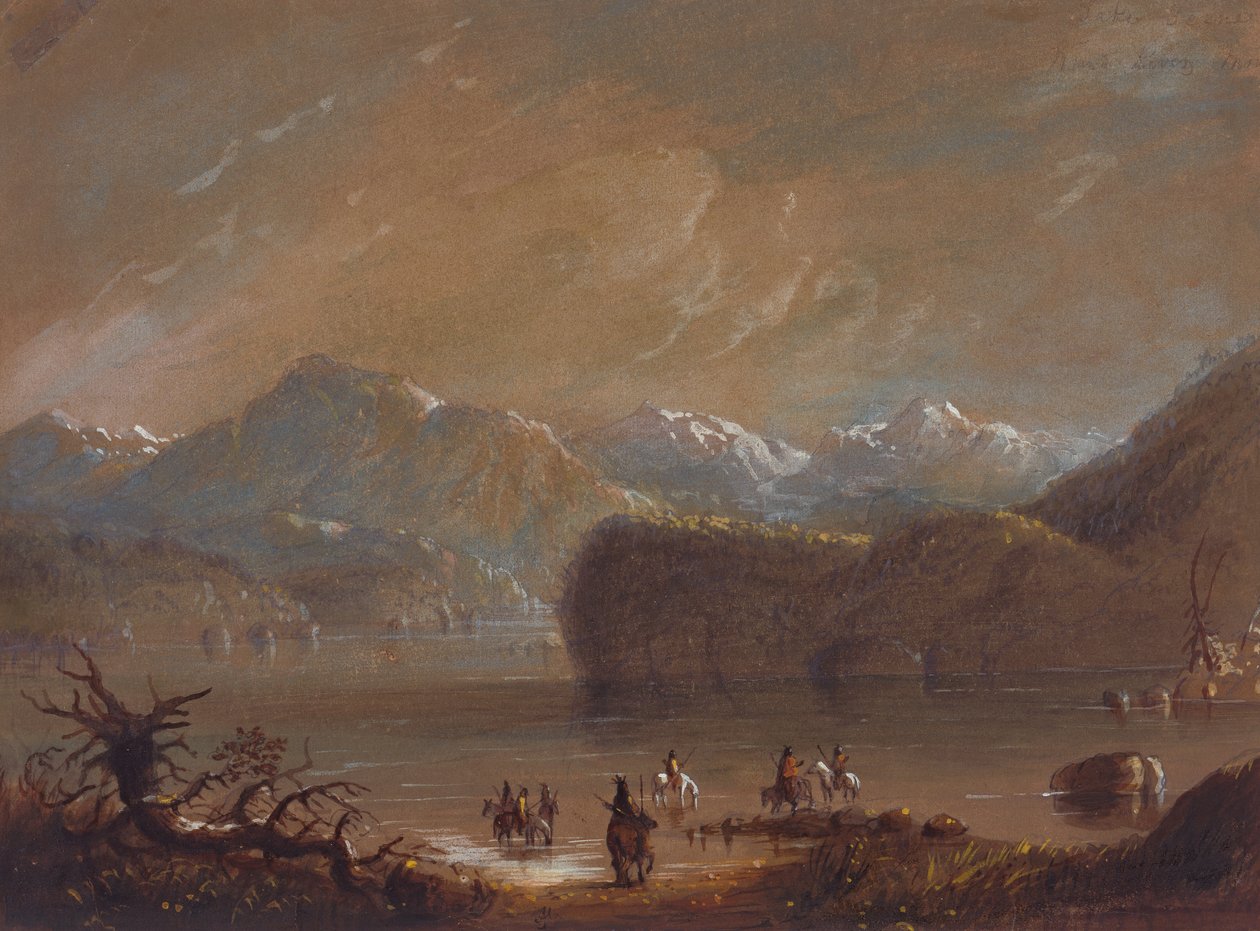 Lac, montagnes Wind River - Alfred Jacob Miller