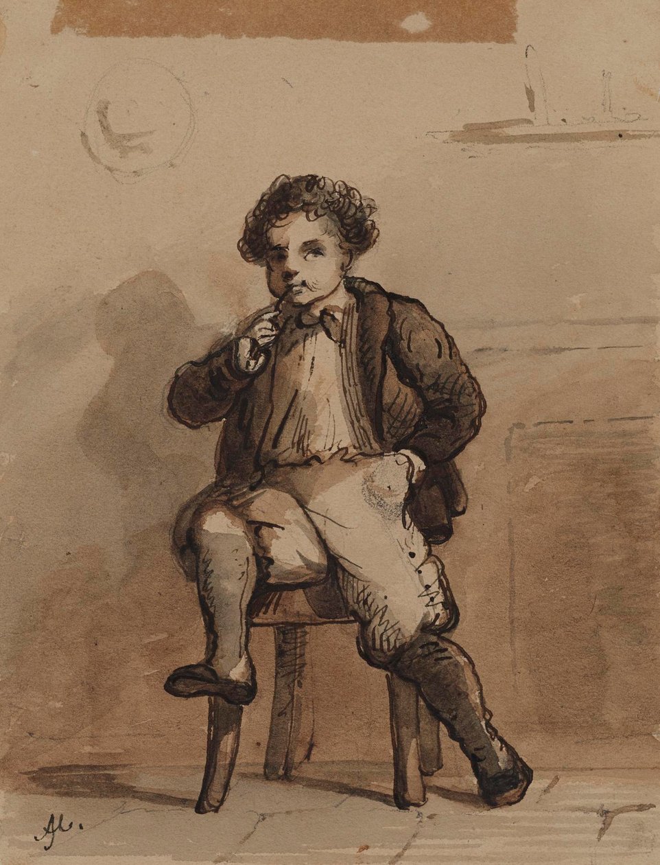 Mon papa fume, alors je fume aussi - Alfred Jacob Miller