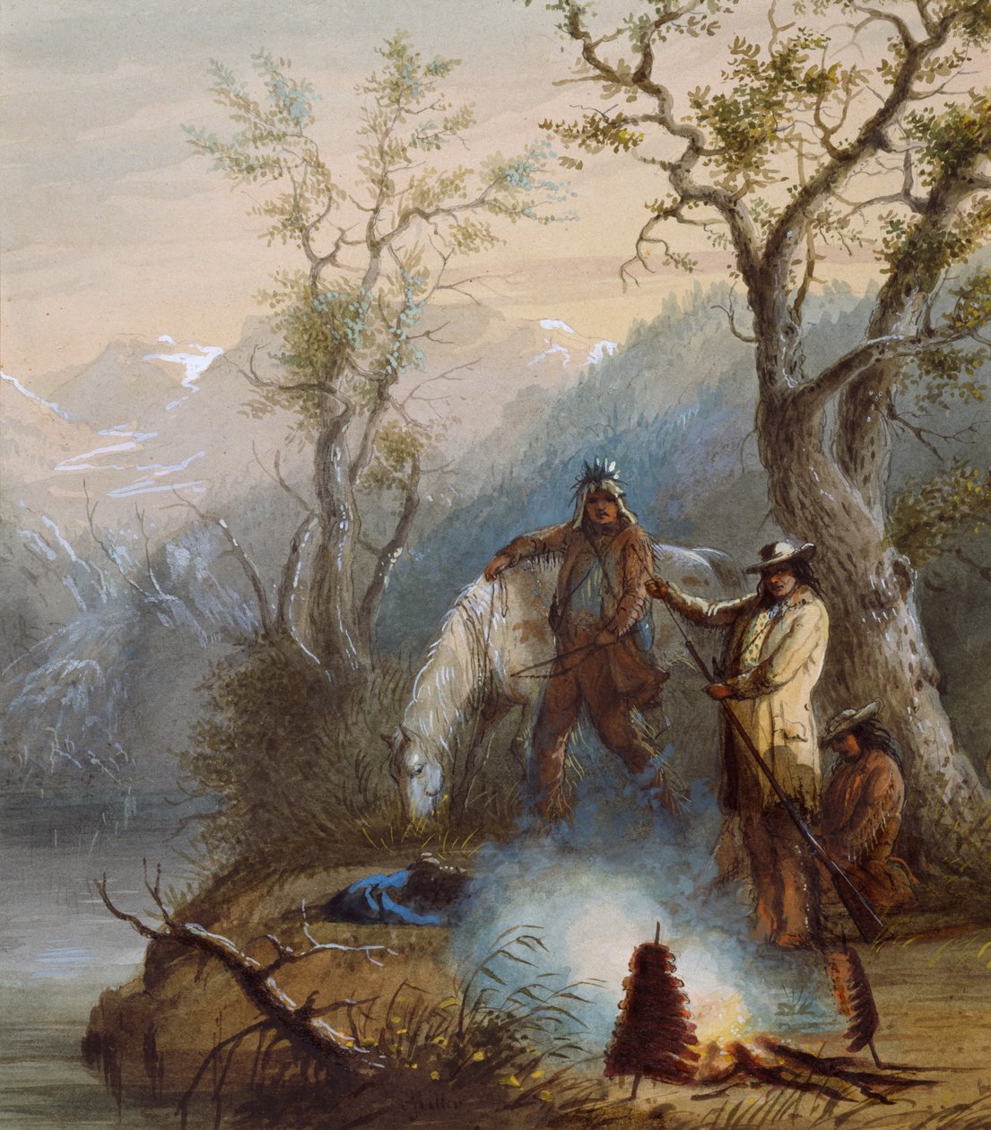 Cuisson des côtes de bœuf « The Hump » - Alfred Jacob Miller
