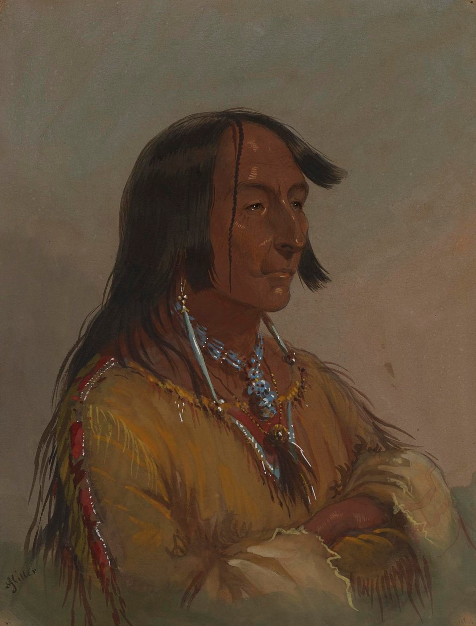 Shim-a-co-che, chef des Crow - Alfred Jacob Miller