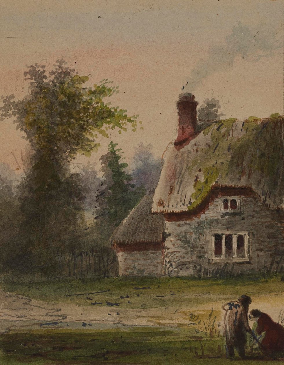 Deux personnages devant un gîte - Alfred Jacob Miller