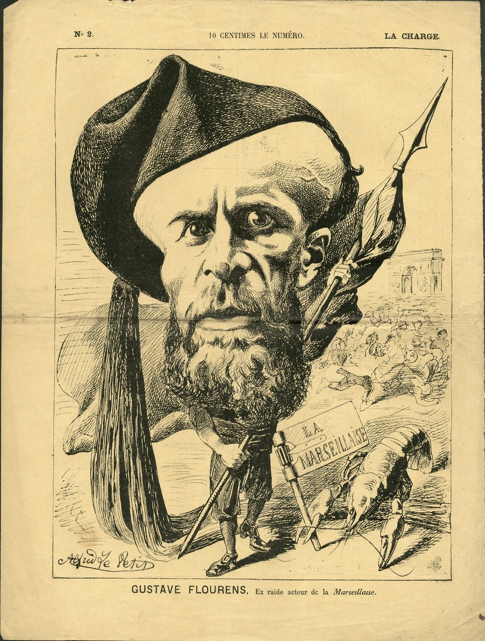 Illustration dans La Charge (1870), No. 2 - Flourens Emile - Alfred Le Petit
