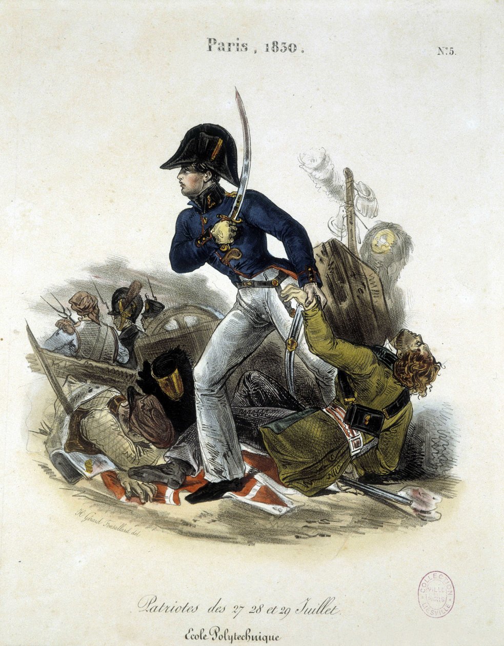 Polytechnicien pendant la révolution de 1830 par Lemercier - Alfred Leon Lemercier