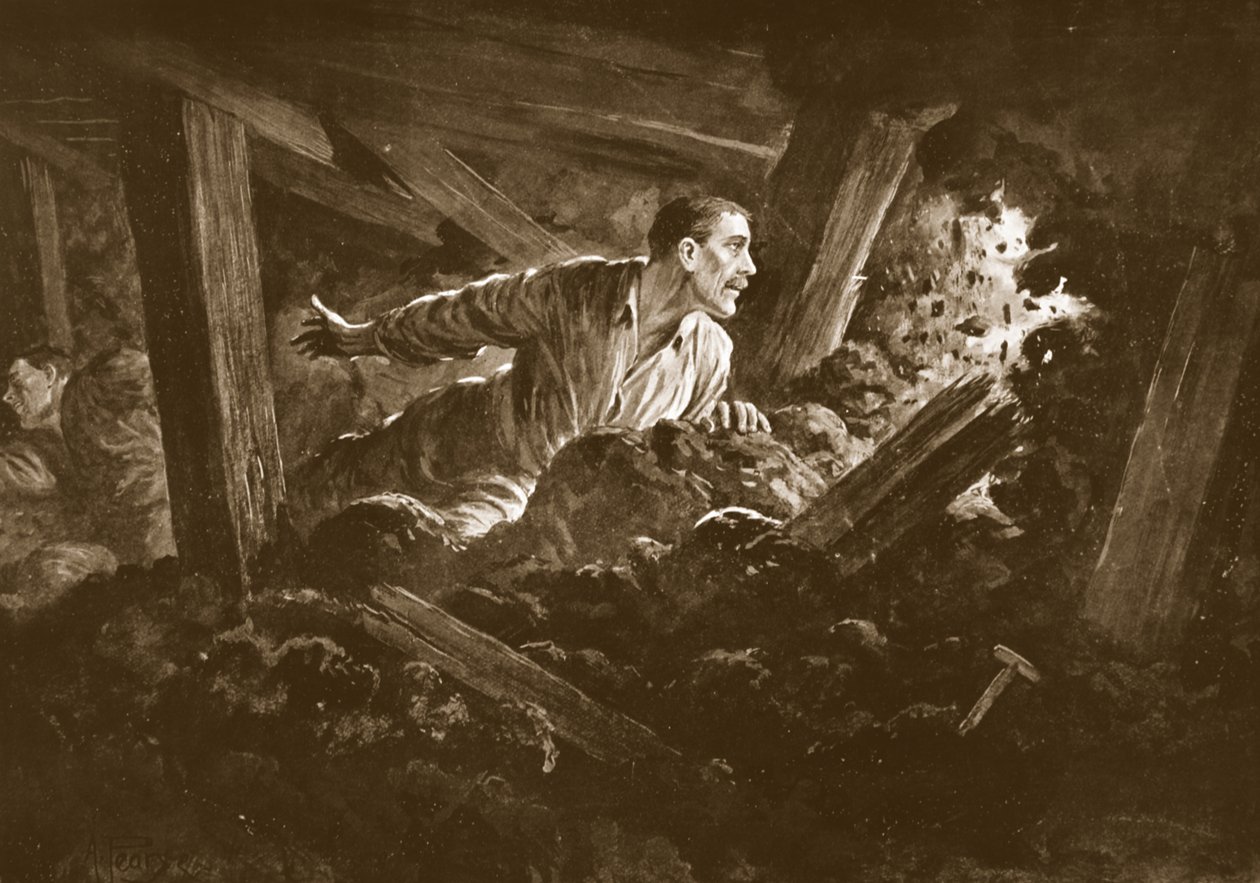Le sapeur W. Hackett refuse de quitter un camarade gravement blessé dans une galerie de mine - Alfred Pearse