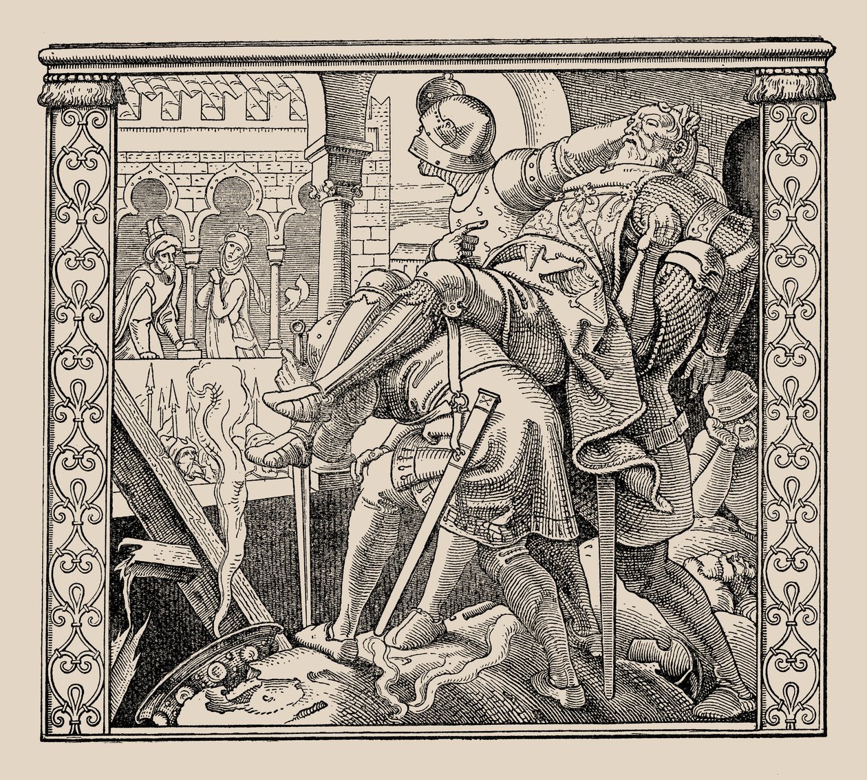 Die Nibelungen. Comment le corps de Rudiger est présenté à Krimhild - Alfred Rethel