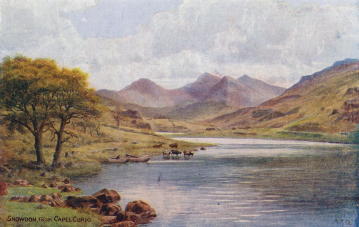 Snowdon, depuis Capel Curig (lithographie couleur) - Alfred Robert Quinton