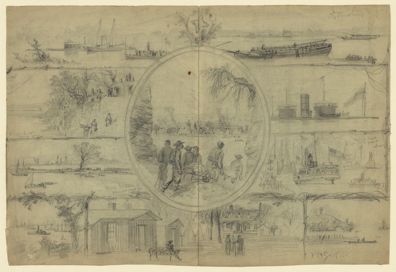 Scènes associées au canal de Dutch Gap - Alfred Rudolph Waud