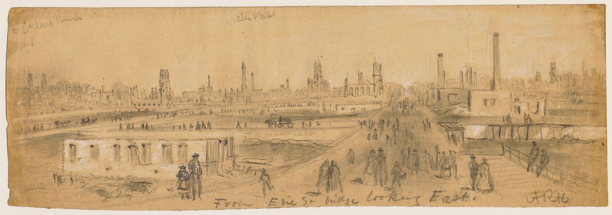 Vue depuis le pont de la rue Erie regardant vers l