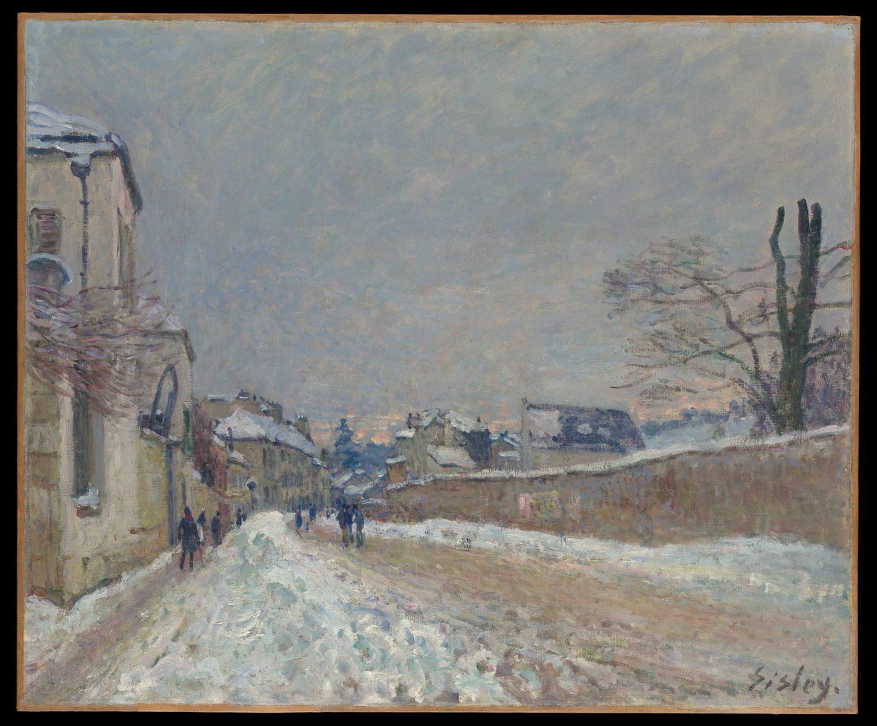 Rue Eugène Moussoir à Moret : hiver - Alfred Sisley