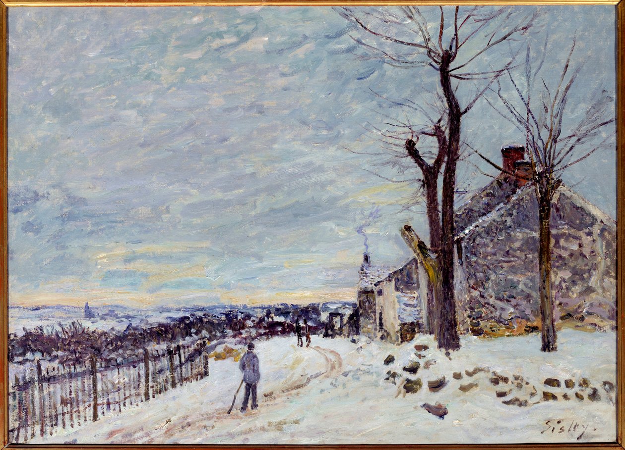 Temps de neige à Veneux-Nadon (Veneux Nadon en Seine et Marne). Peinture d