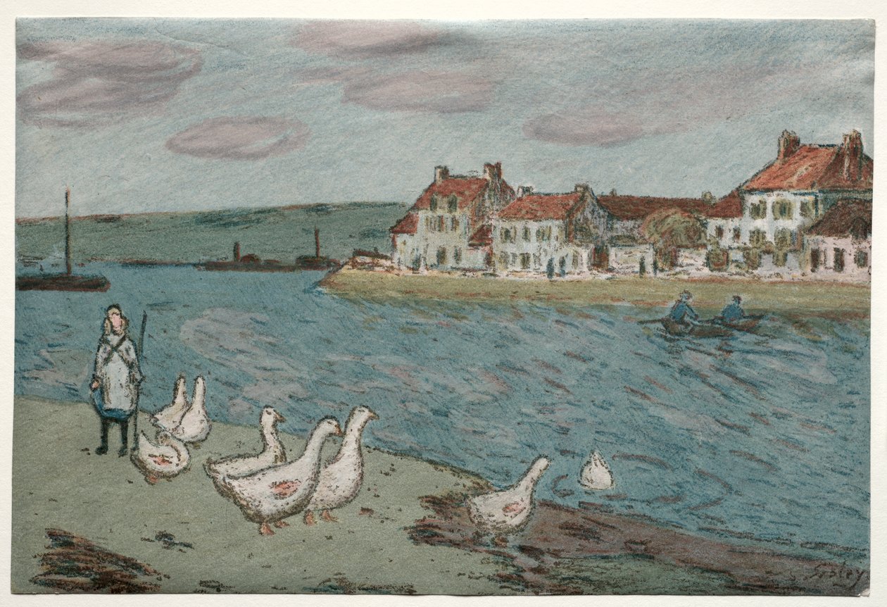 La rive ou les oies - Alfred Sisley