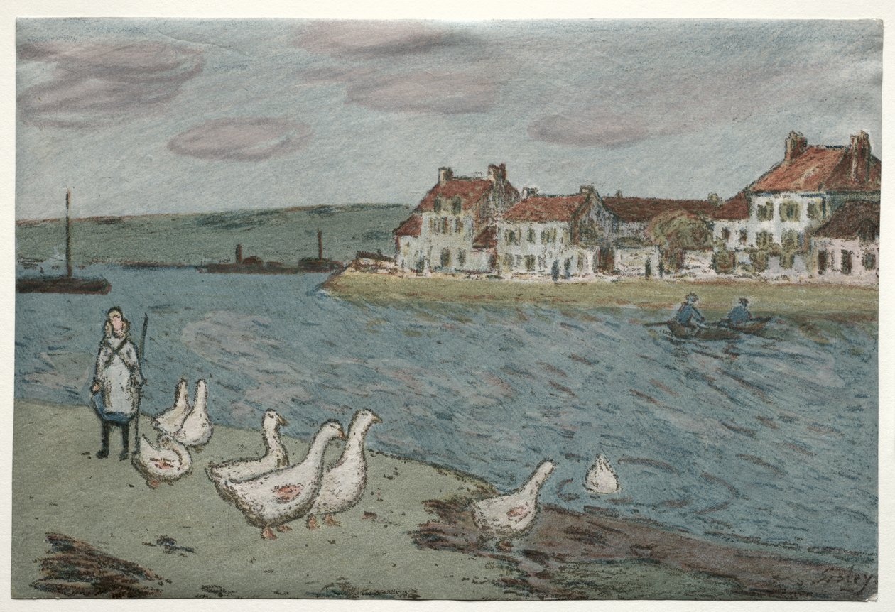 La Rivière ou Les Oies - Alfred Sisley