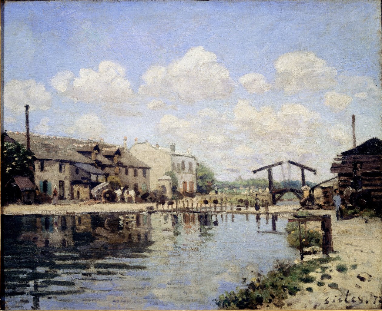 Vue du canal Saint-Martin en 1872. Vue de l