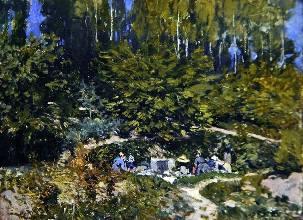 Femmes faisant la lessive - Alfred Sisley
