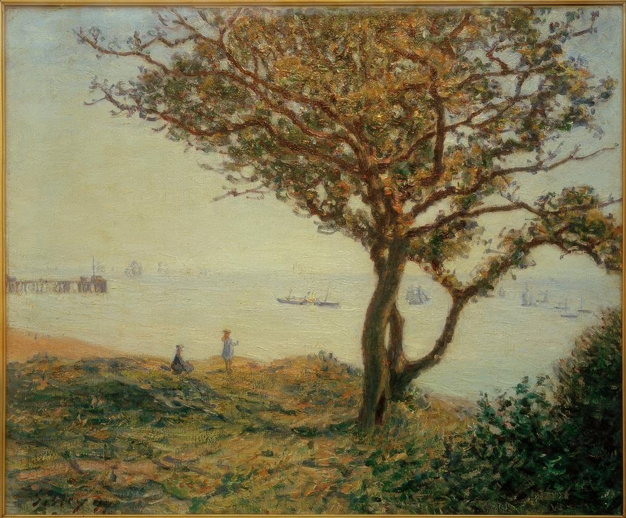 La rade de Cardiff (Bateaux dans la Baie de Cardiff) - Alfred Sisley