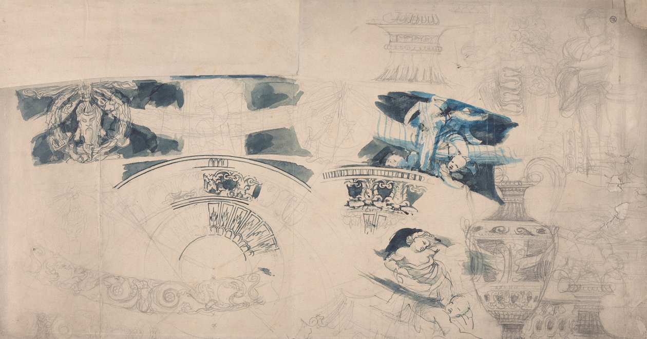 Dessins pour un plafond et des intérieurs - Alfred Emile Stevens