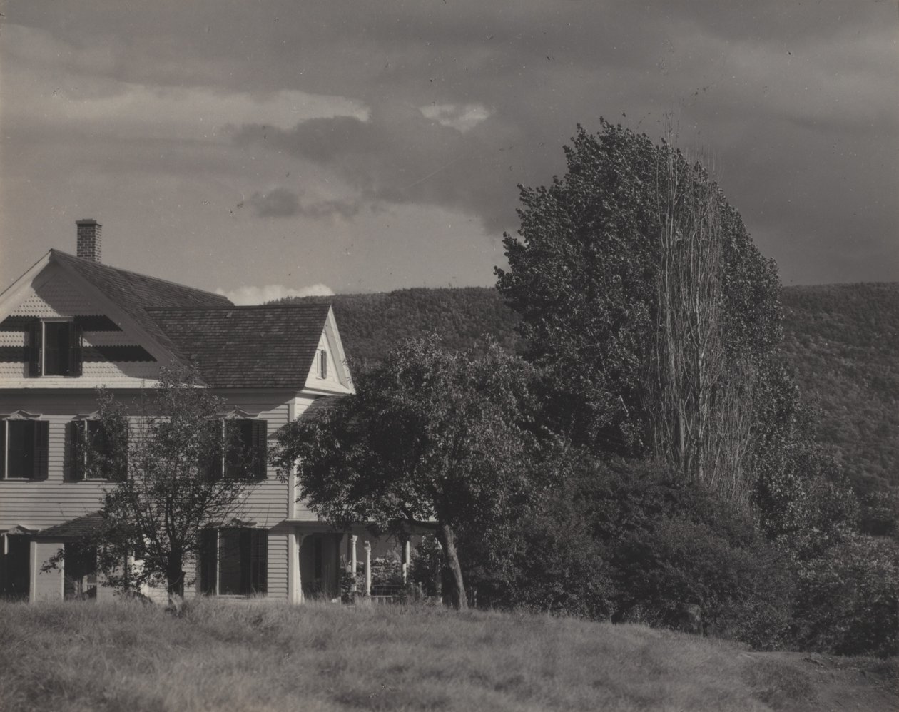 Maison et peupliers, Lake George - Alfred Stieglitz