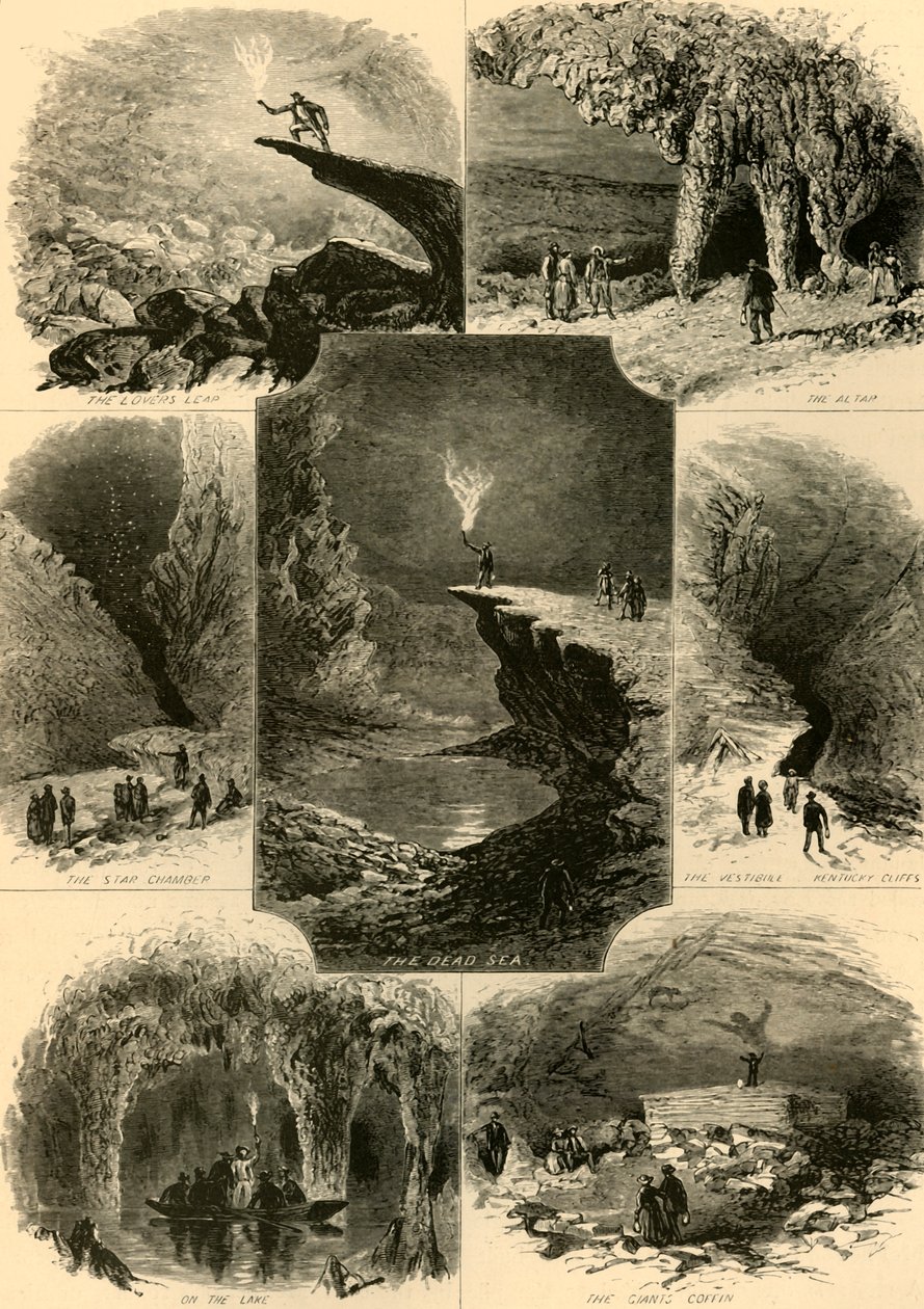 Scènes dans la grotte de Mammoth, 1874 - Alfred Rudolph Waud