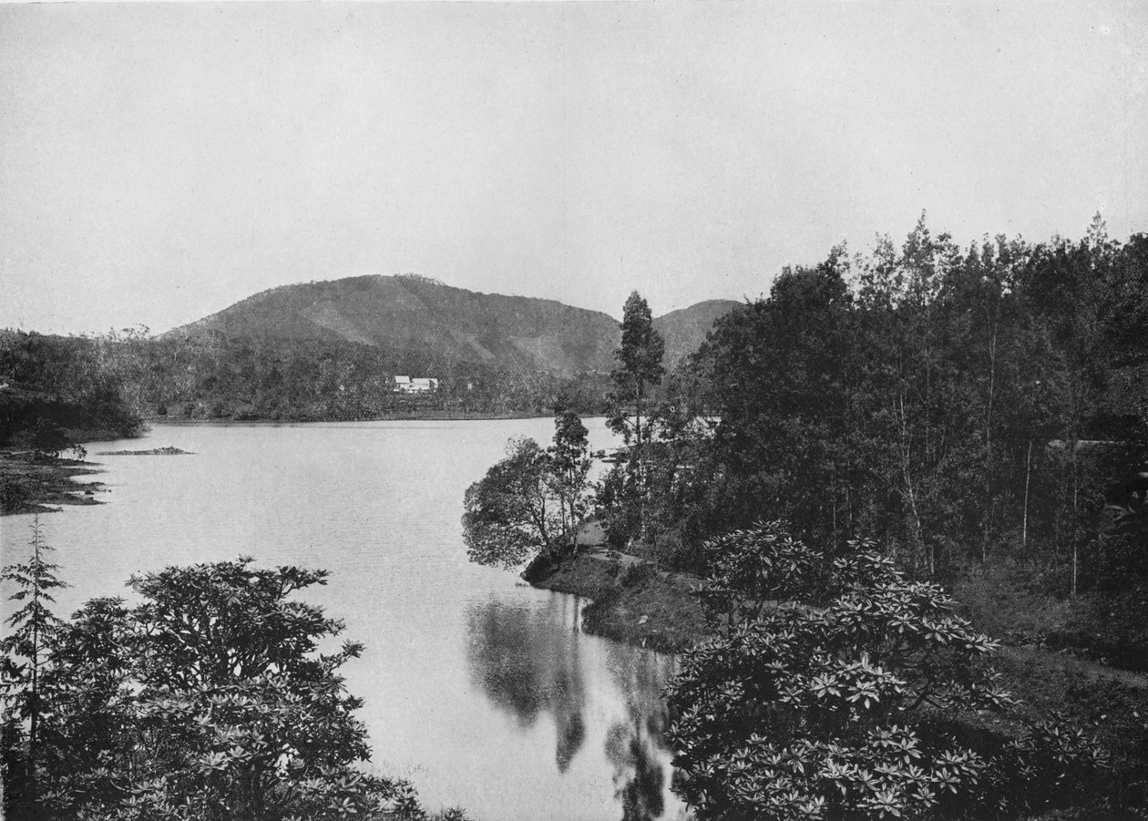 Un coin du lac Nuwara Eliya, c. 1890, 1910 - Alfred William Amandus Plate