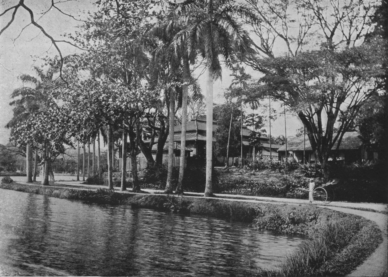 Kandy - Un coin pittoresque du lac, vers 1890, 1910 - Alfred William Amandus Plate