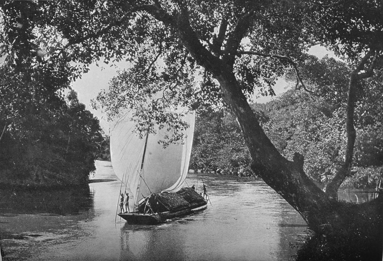 Bateau Padda à pleine voile - Alfred William Amandus Plate
