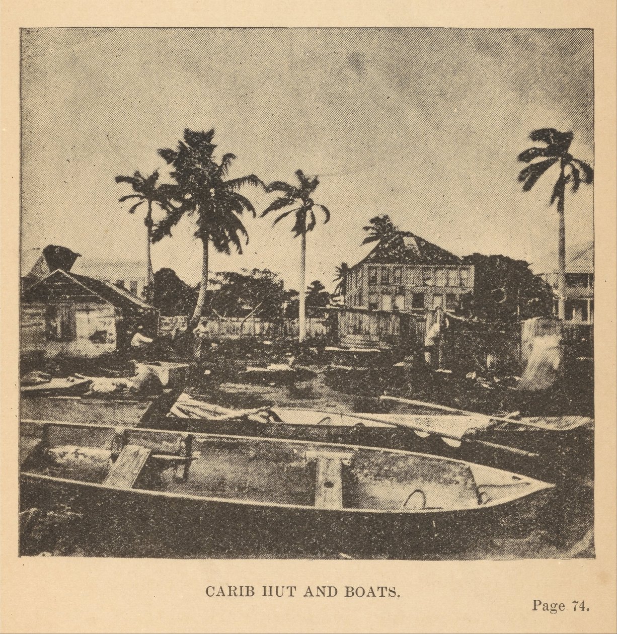 Hutte et bateaux caribes - Alice D. Le Plongeon