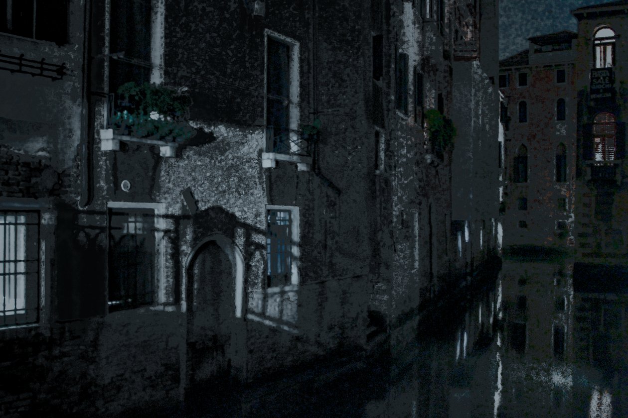 Ombres lunaires, Venise, 2018 (photographie repeinte à la main) - Alice Gur-Arie