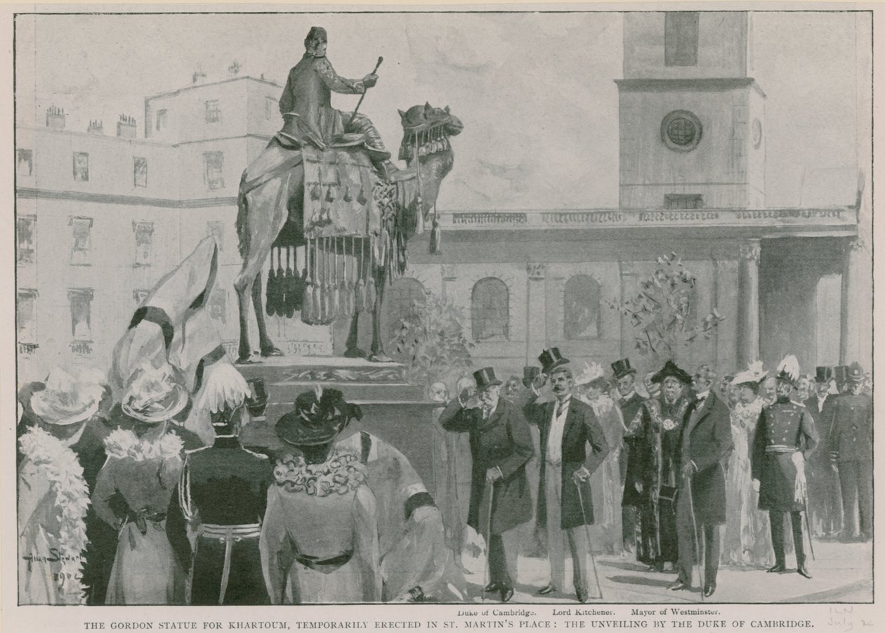 La statue de Gordon pour Khartoum, érigée temporairement à St Martin